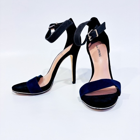 CALL IT SPRING – Black & blue faux suede high heel sandals | Size 6.5 * - Picture 4 of 9